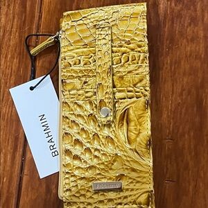 NWT Brahmin GOLDEN ROD Ombre Melbourne Credit Card Wallet